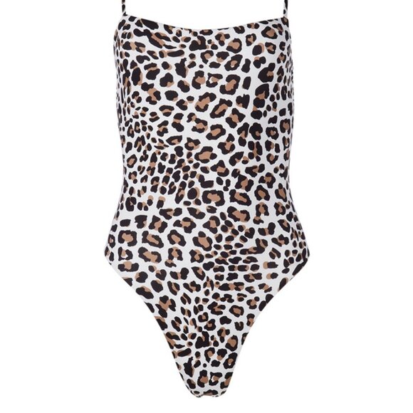 NWT $204 S /6 Leopard Print Vitamin A Swim  JENNA Savanna Bodysuit One Piece - Picture 3 of 9